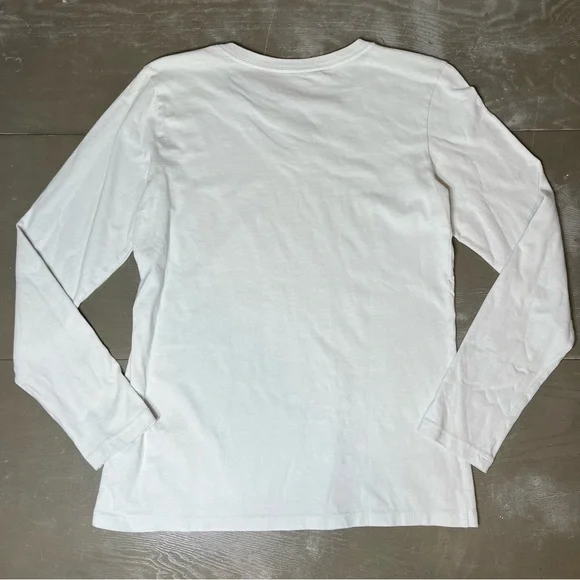 Life Is Good Beige V Neck Yellow Flower Long Sleeve Shirt NWT Small Graphic - Picture 6 of 6